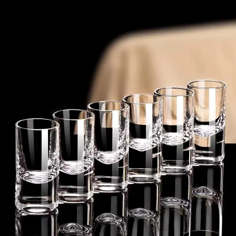 Juego de 6 uds. De copas de cóctel de lujo de 15ml, copa de vino transparente, copa de vino de fondo grueso, copa de whisky para fiesta, Bar, Drinkware