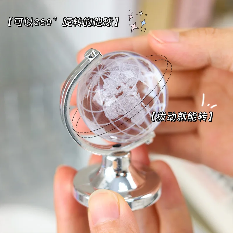 mini crystal globe portable simple world map engraving high borosilicate glass ball table decorative arts and crafts