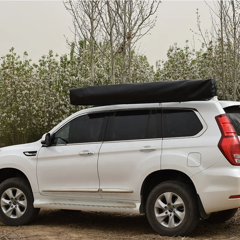 Tenda da tetto per auto retrattile laterale da 180 gradi in lega di alluminio, tenda da tetto per auto, autoportante