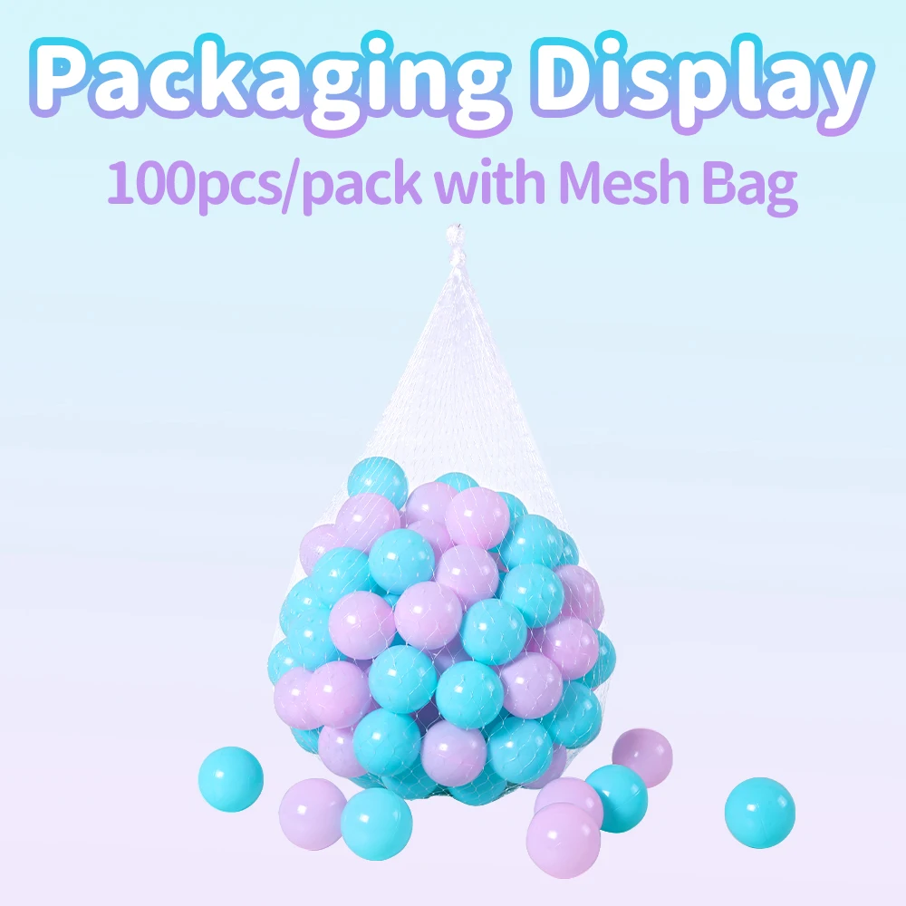 2.16 polegadas 100 pçs engrossar bpa livre não-tóxico bola de plástico pit bolas multicolorido correspondência com saco jogar casa bolas de brinquedo para criança