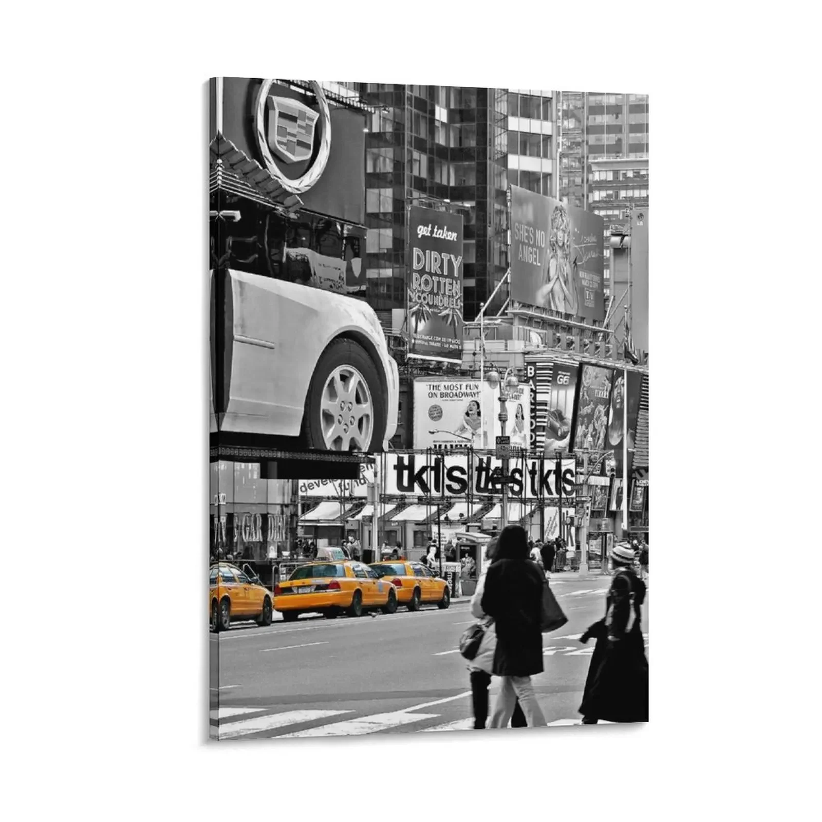 

NYC Yellow Cabs Times Square Canvas Painting Wall decoration poster Luxury living room decoration anime poster