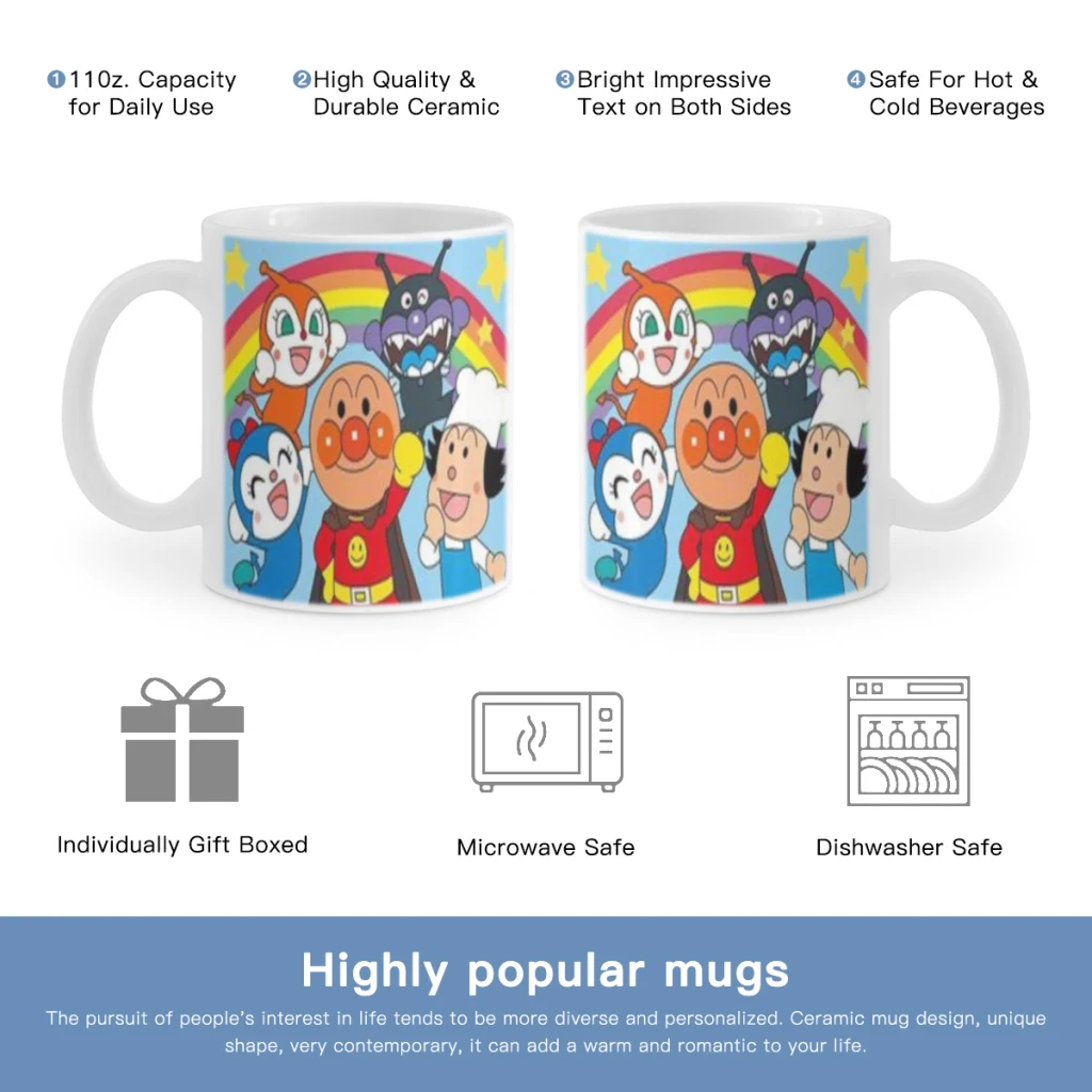 

Anime A-Anpanman Classic Vintage Free shipping Coffee Cups Ceramic cups creative cups and cute mugs Personalized Gift Cup