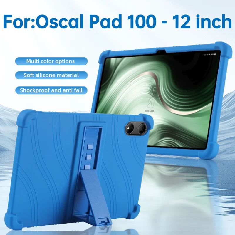 For oscal Pad 100 Tablet 12 inch Android 14 Tablets Upgraded Version Case Stand Cover for Silicon Cases CoverDrop Protection