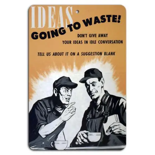 Capture Ideas: No Idle Talk, Make It Count!-Aluminum-tin sign
