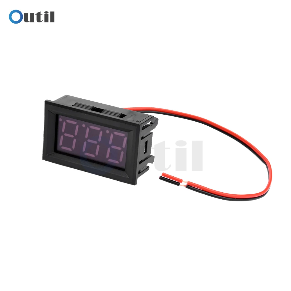 Digital Voltmeters 0.56 inch LED Digital Display Round Two-wire AC Car Voltage Current Meter Volt Detector Tester Monitor Panel