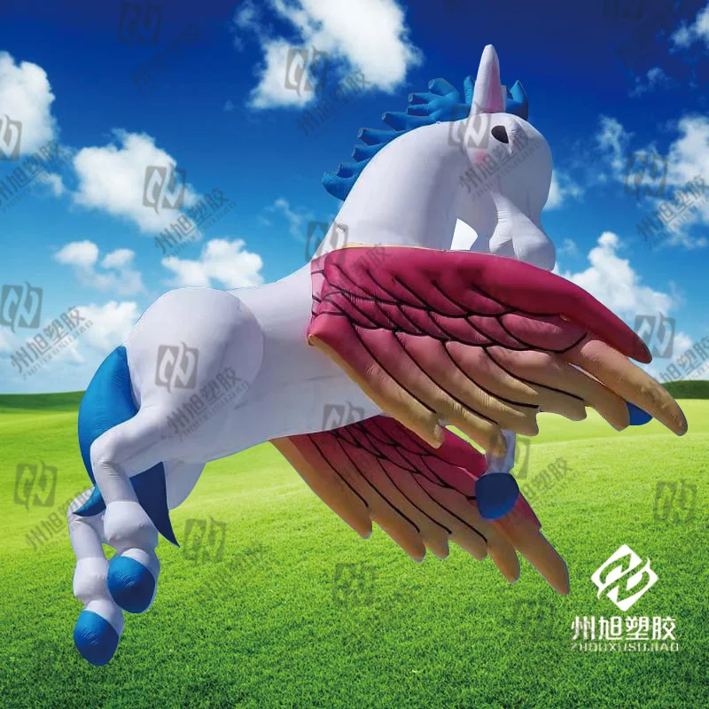 Riesiger aufblasbarer Pegasus mit Flügeln hängen Leistung Pegasus Air Model Mall Einhorn Aktivität Spielplatz dekorative Requisiten