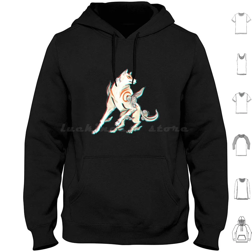 3D Amaterasu ( Okami ) Hoodies Long Sleeve Okami Okami Game Amaterasu Ammy Okami Ending Okami Wolf Wolf White Fox White