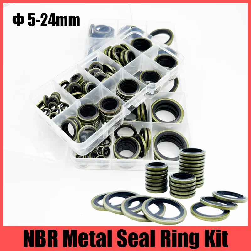 Bonded Seal Sealing Ring Oil Drain Screw Combined Seal Washer Set  Plumbing Gasket Oil Resistant High Temperature 5/6/8/10/12-24