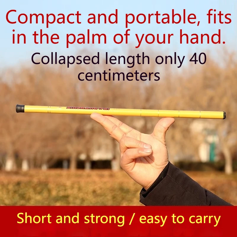 Lightweight Portable Kids Fishing Rod Retractable Short Section Stream Rod Mini Beginner-Friendly Available in Three Colors