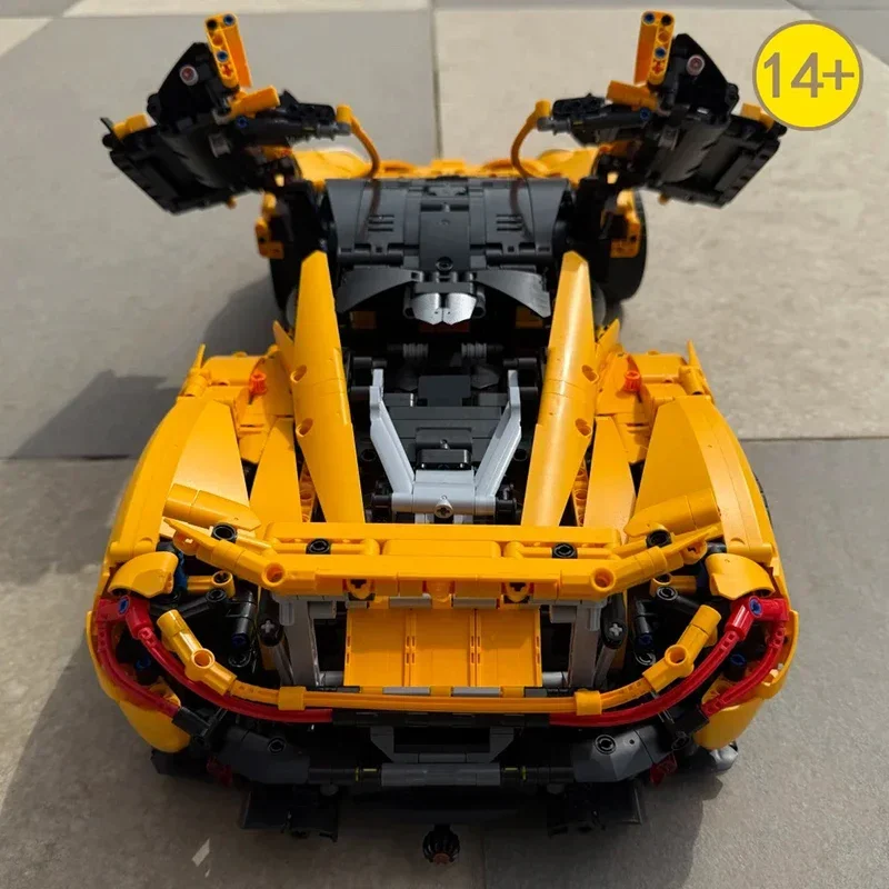 New 3893pcs MechanicalGroup Building Blocks, 1:8 Scale Orange P1 Supercar Model, Ornament & Kids Holiday Gift