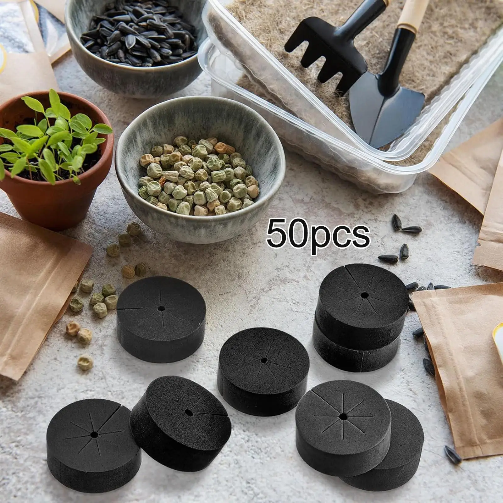 50Pcs Cloning Inserts Replacement Breathable Waterproof Reusable Portable Soilless for Cereals Flower Greenhouse Fruits Beans