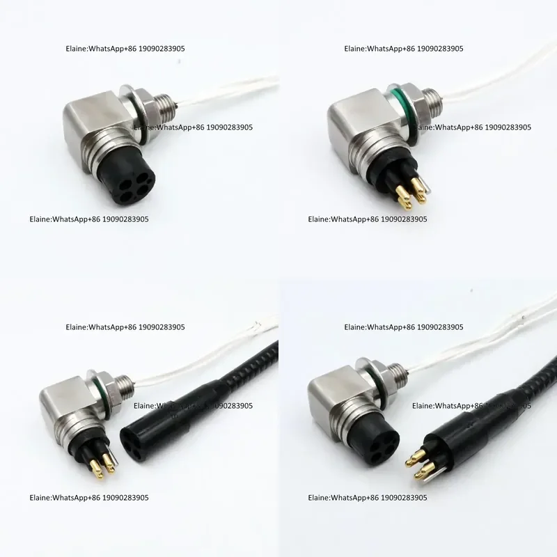 Micro 4-core right angle watertight connector cable joint for deep water ROV signal propagation
