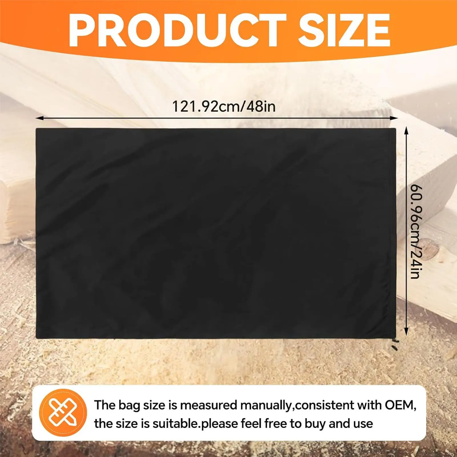 Worek na kruszony materiał z drewna, siatkowy pojemnik do przechowywania, 123x60 cm, worek na kruszarkę do użytku na zewnątrz, na podwórku, w ogrodzie, na trawniku, do prac ogrodniczych.