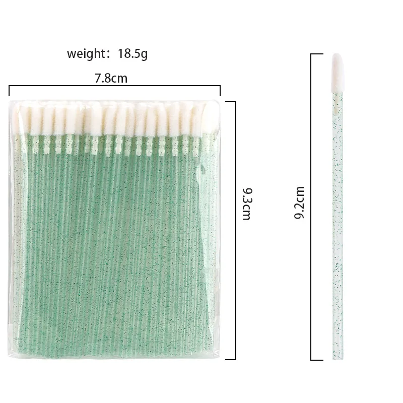 50 個使い捨てクリスタルハンドルリップブラシまつげメイクブラシまつげエクステンションマスカラワンドアプリケーター化粧品ツール