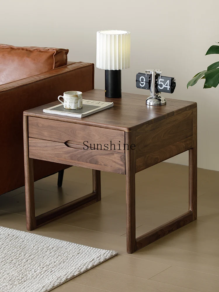 Sofa solid wood living room side a few small units Nordic square table with drawers household