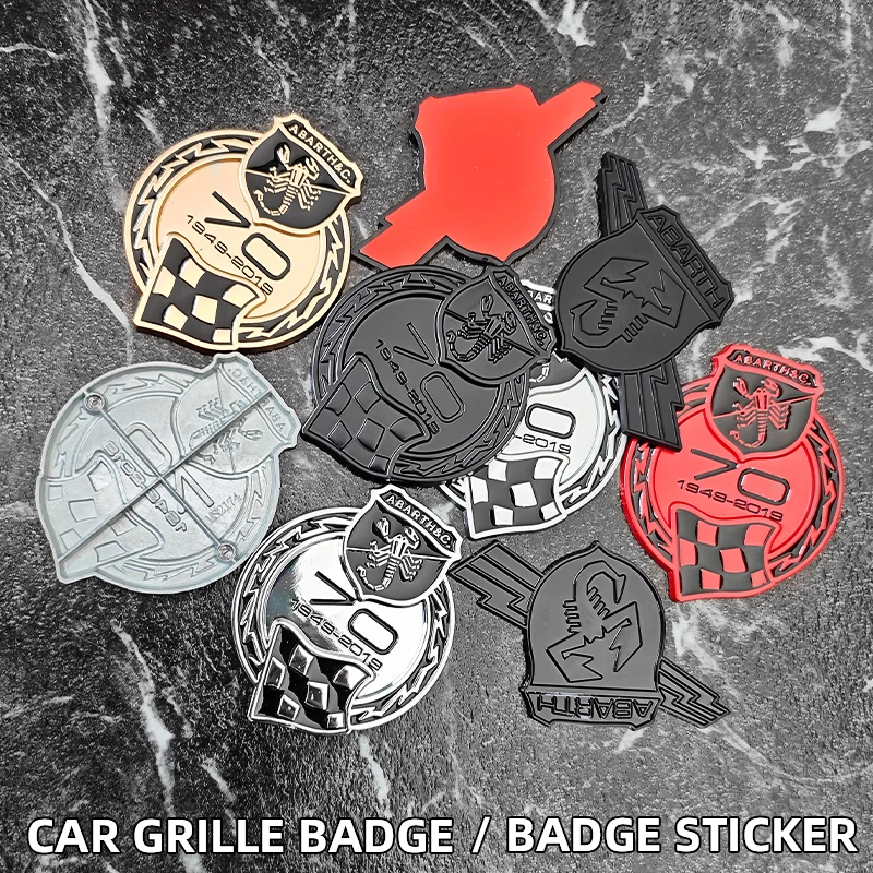 Calcomanías con emblema de rejilla de escorpión para coche, insignia de carrocería de maletero trasero para Fiat Abarth 500 1100 124 Spider 595 Bravo Tipo Panda 695