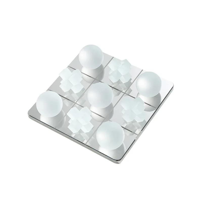 Modern simple square crystal glass chess light luxury ornament exhibition hall villa living room desk high-end soft