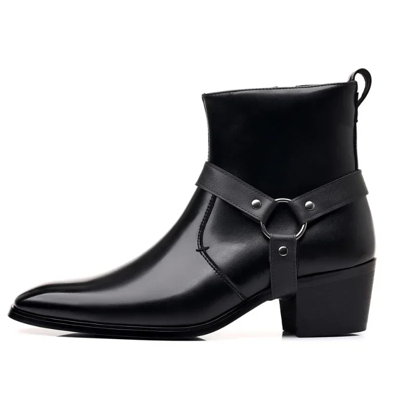 Men's Boots Fashion Designer Chelsea Boots Luxury High Quality Men Cowboy Boots Black Brown Zip Wedding Office Dress Shoes Male