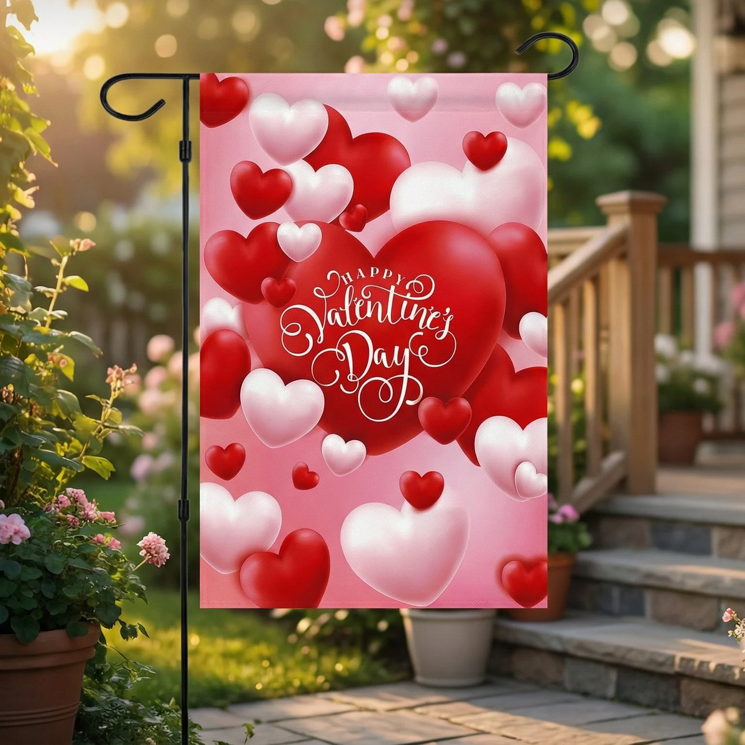 Valentinstag-Flagge, alles Gute zum Valentinstag, Liebe, Valentinstag, Gartenflagge, Valentinstag, Haus, Garten, Veranda, Flaggen, Valentinstag-Dekoration