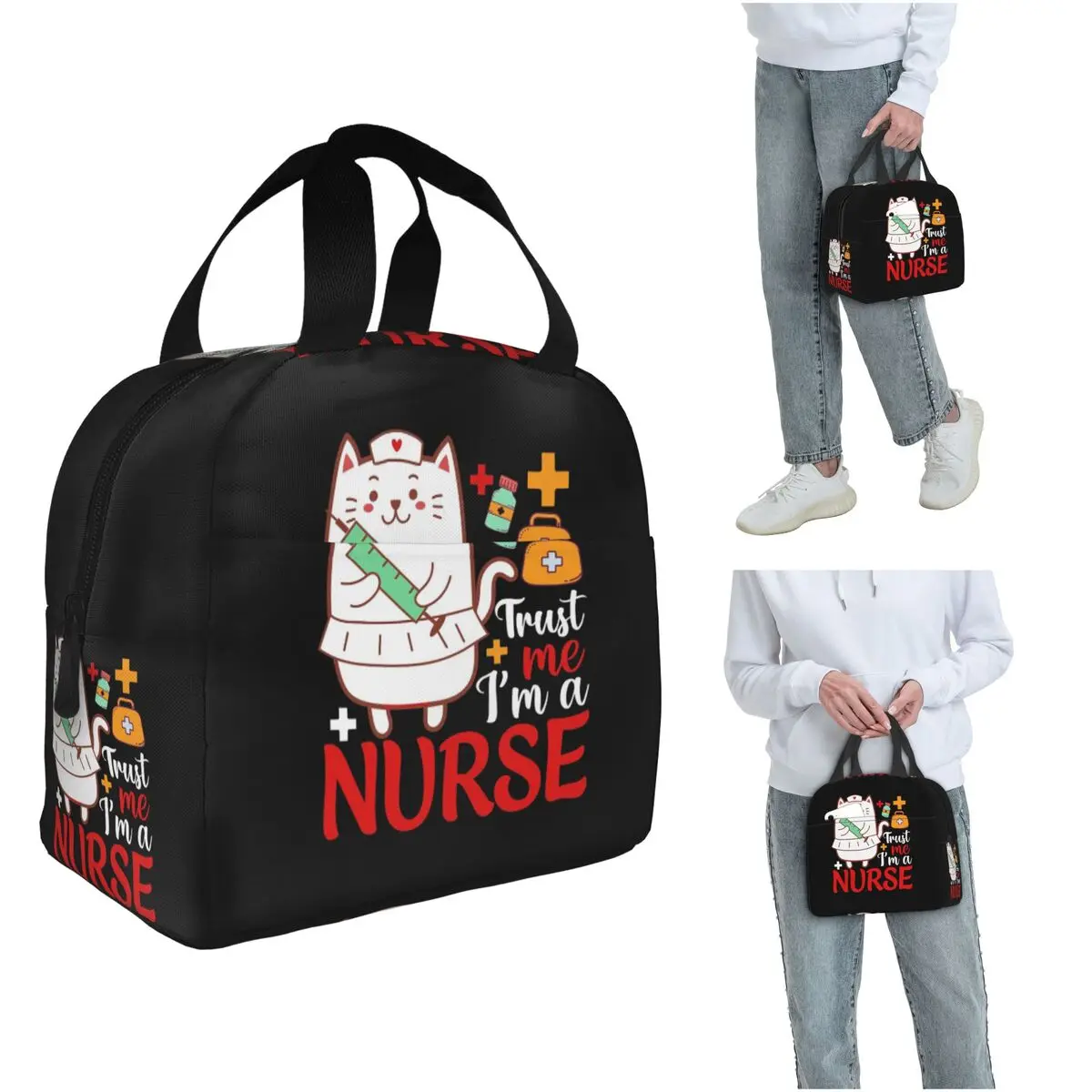 

Trust Me I'm A Nurse Insulated Lunch Bag for Kids School Cooler Thermal Food Box Tote Portable Lunch Boxes Container