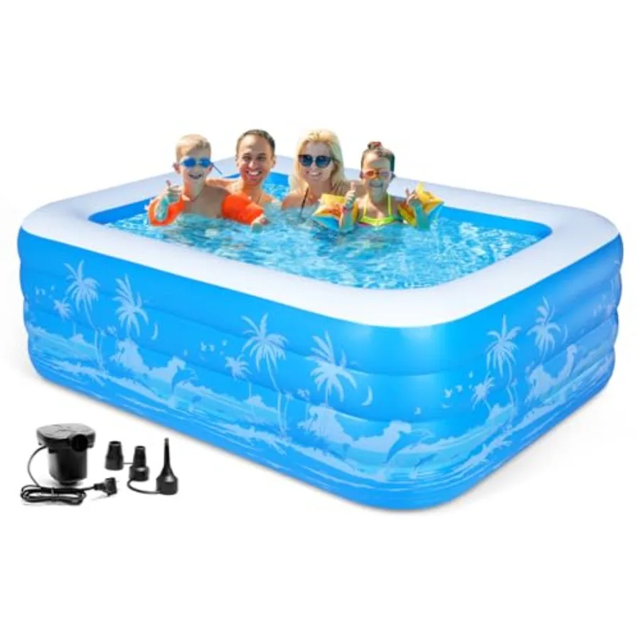 

Inflatable Swimming Pool, 79 x 58 x27 inch Full-Sized Inflatable Pools with Seats, Extra Large Blow Up Durable Thickened Pools