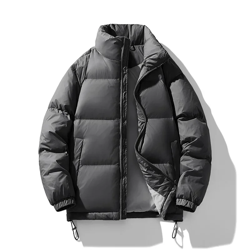 

Korean Stand Collar Solid Thickened 90% White Duck Down Coat for Men and Women Winter Outerwear Couple's Puffer Jackets JK-990