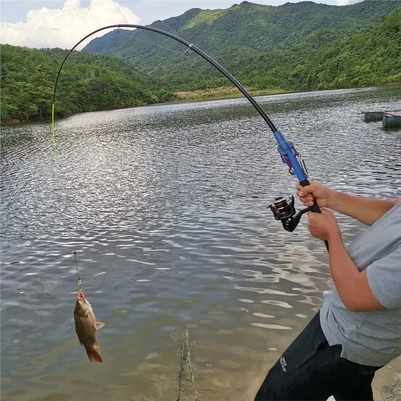 ABKV-Automatic Fishing Rod And Reel 1Set Telescopic Combination Kit Suitable For Seawater And Freshwater
