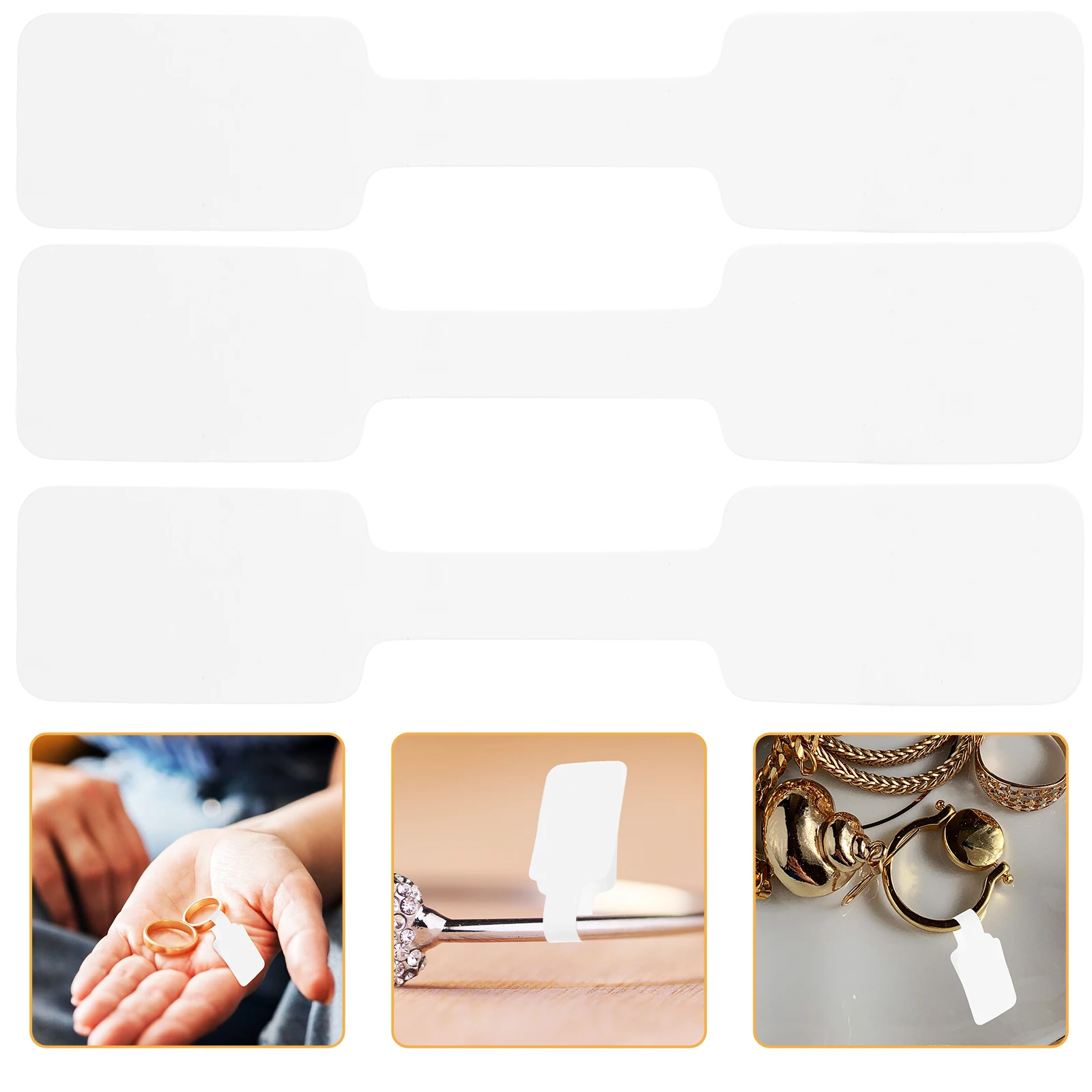 

100pcs Jewelry Price Tags Adhesive Sticker Labels For Rings Bracelets Necklaces Display Identification Blank Label Tags