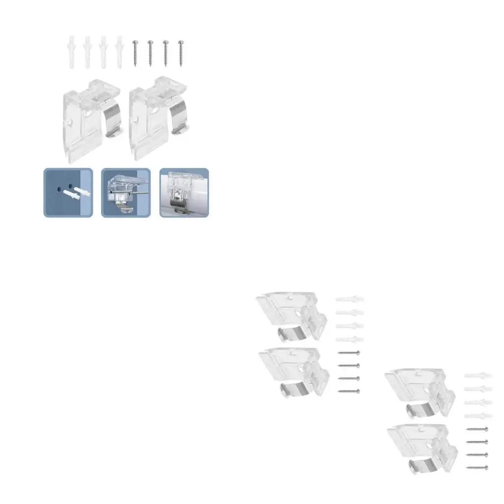  Cordless Shade Brackets with Metal Clip for 25mm Cordless Honeycomb Pleated Shades 10/20Pcs Blinds Headrail Holder Clip