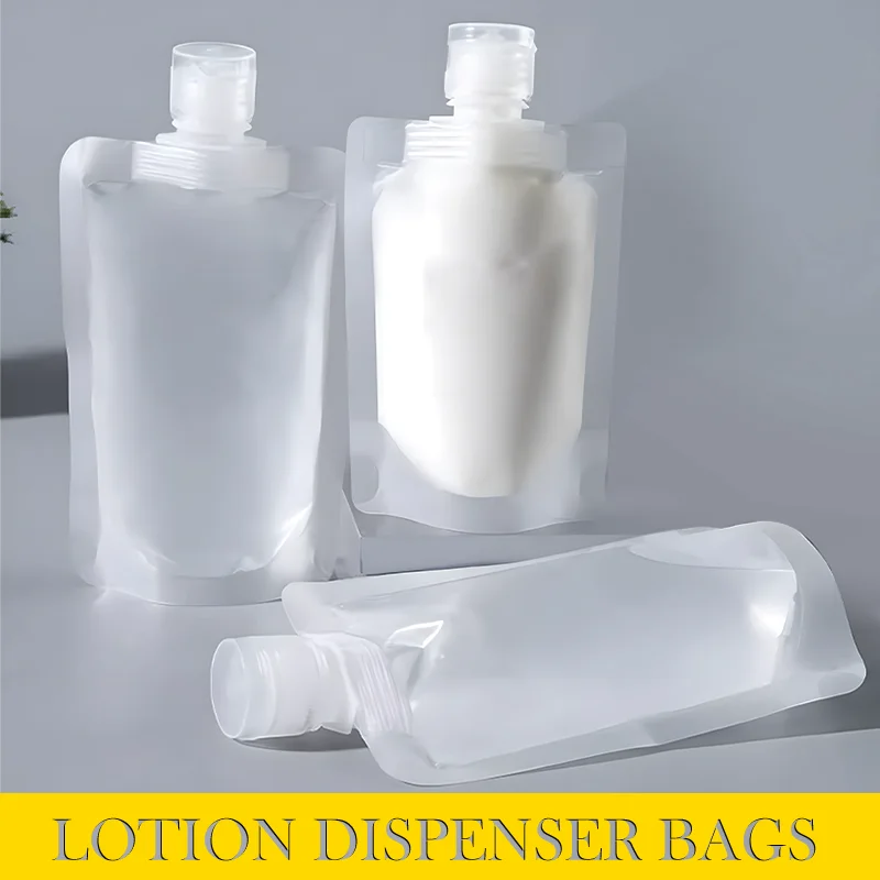 5-20pcs Disposable Travel Packaging Bag Liquid Dispenser Bags Flap Stand-up Suction Nozzle Bags Portable Dispenser Bags