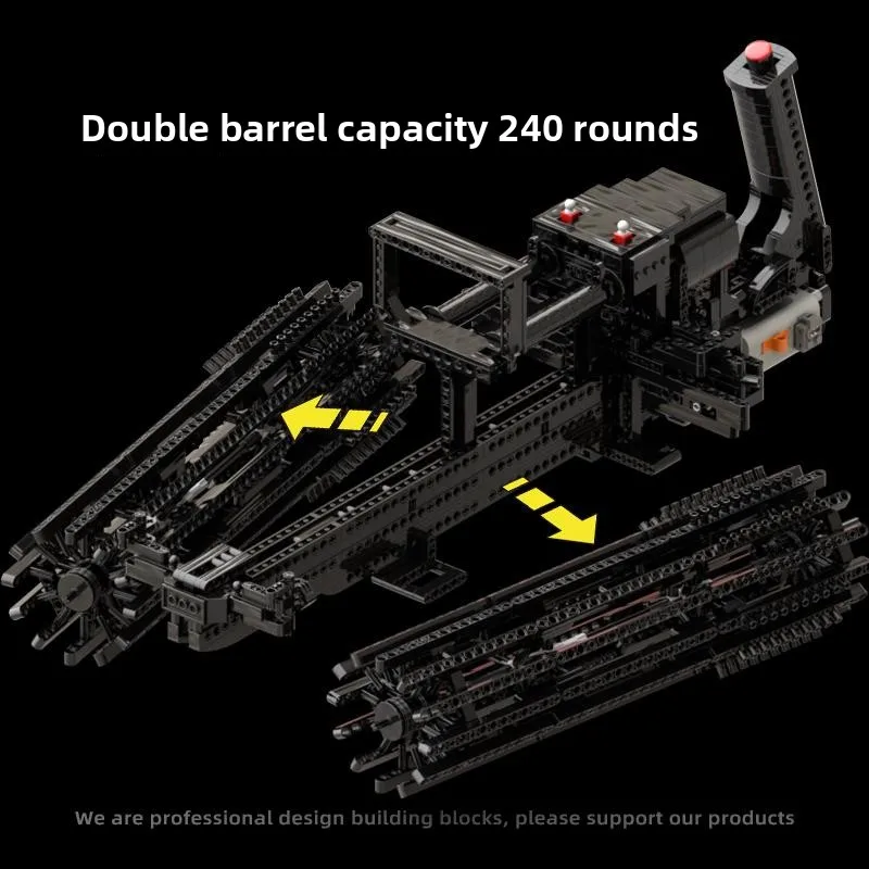 1800 قطعة لعبة جاتلينج التقنية بناء كتلة بندقية الجمعية يمكن إطلاق النار التكنولوجيا سلاح الإطلاق المستمر هدية لصبي الكبار #5