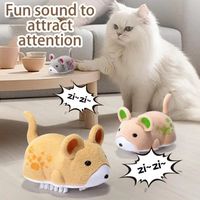 Plush Interactive Hamster Toy for Cats Simulation With Fun Sounds Electric Moving Cat Toy Stress Relief