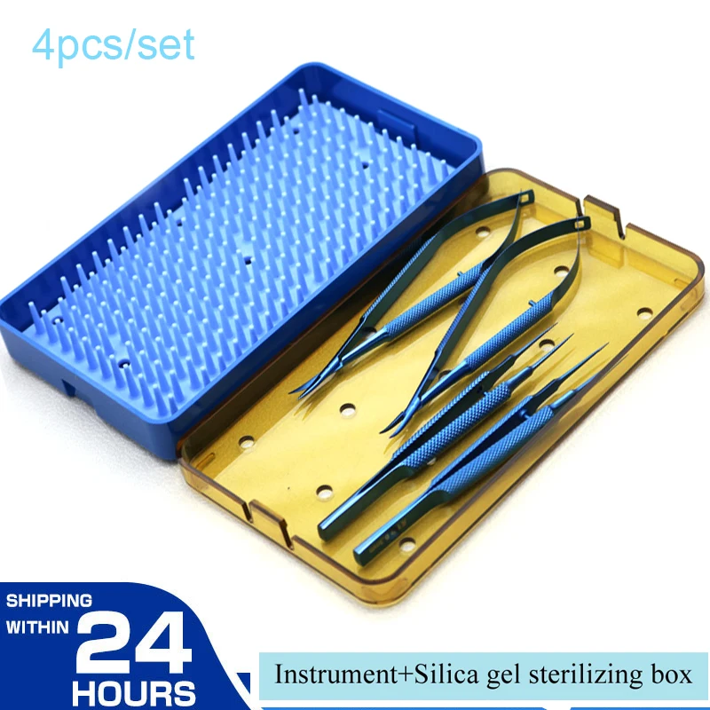 Titanium Tlloy Surgical Instruments Ophthalmic Microsurgical Instruments Needle Holders Scissors Tweezers sterilizing box