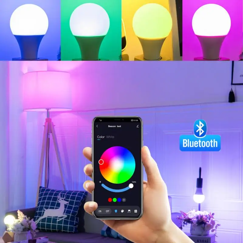 Tuya Smart LED Bulb Light, 10W, Inda B22, RGB Control, CCT Document, Lampe LED avec Alexa Home, Smart Life