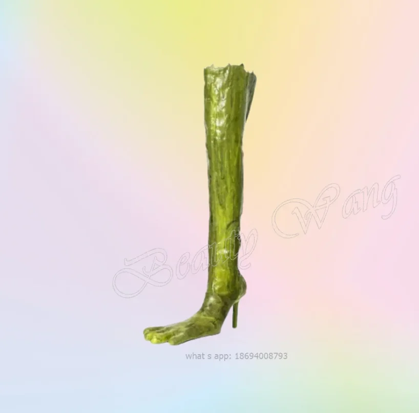 

Green Four-fingered Boots Strange Style Toe Shoes Side Zipper Heel High Heel Shoes for Women Shoes New Zapatos Para Mujere