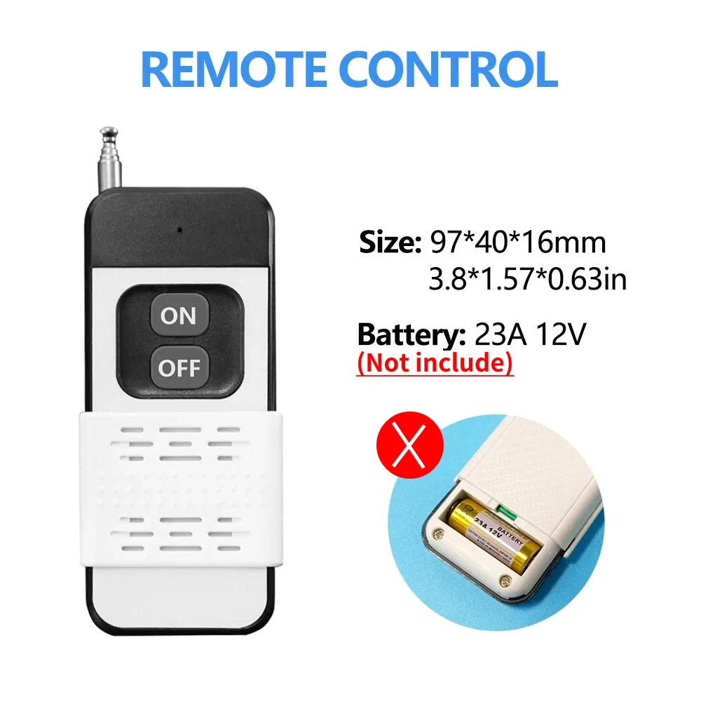 RF 433Mhz Wireless Remote Control Switch 30A DC 12V 72V High Power 1000 Meters Relay Receiver for Electric Device Light