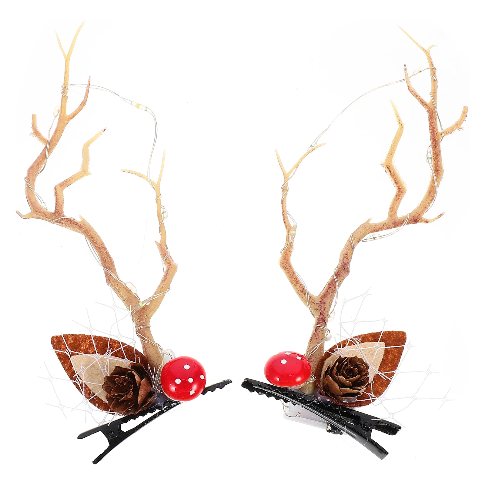 

Glow Hair Clips Christmas Antler Barrette Party Decoration Unique Shine Hairpins Photography Role Playing birthdays Halloween