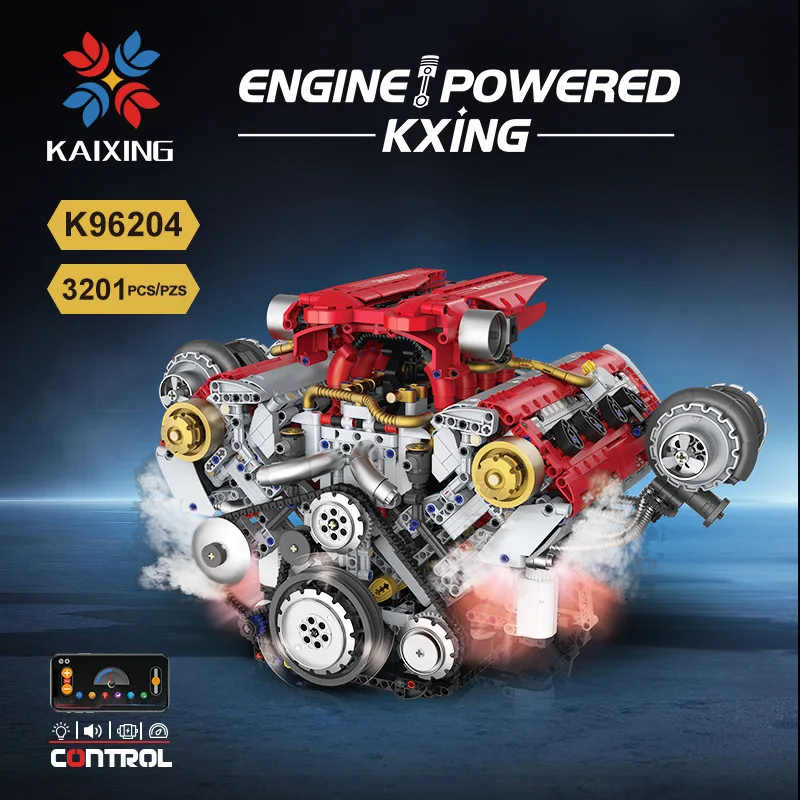 IN MAGAZZINO MOC Motore Elettrico Tecnico V8 Building Blocks Assemblaggio Mattoni Modello Giocattoli per Bambini Set Regalo Di Compleanno