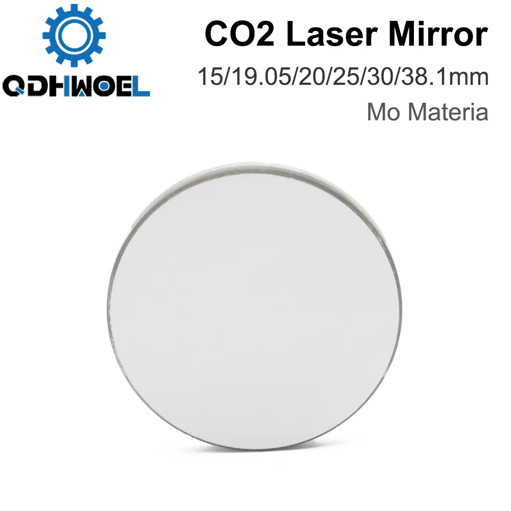 QDHWOEL CO2 레이저 반사경, Mo 미러 직경 CO2 레이저 절단 타각기, 두께 3mm, 15 19.05, 20, 25, 30, 38.1mm