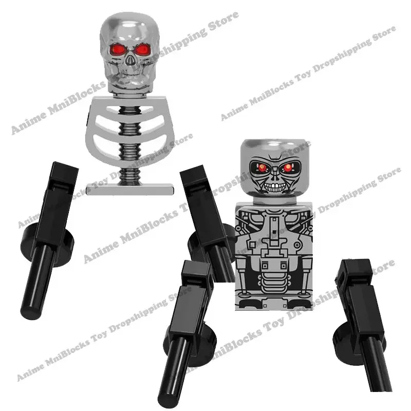 PG1257 PG1258 The Terminator Movies Anime Bricks Dolls T800 Mini Action Toy Figura Building Blocks Assemble Toys Kids Gifts