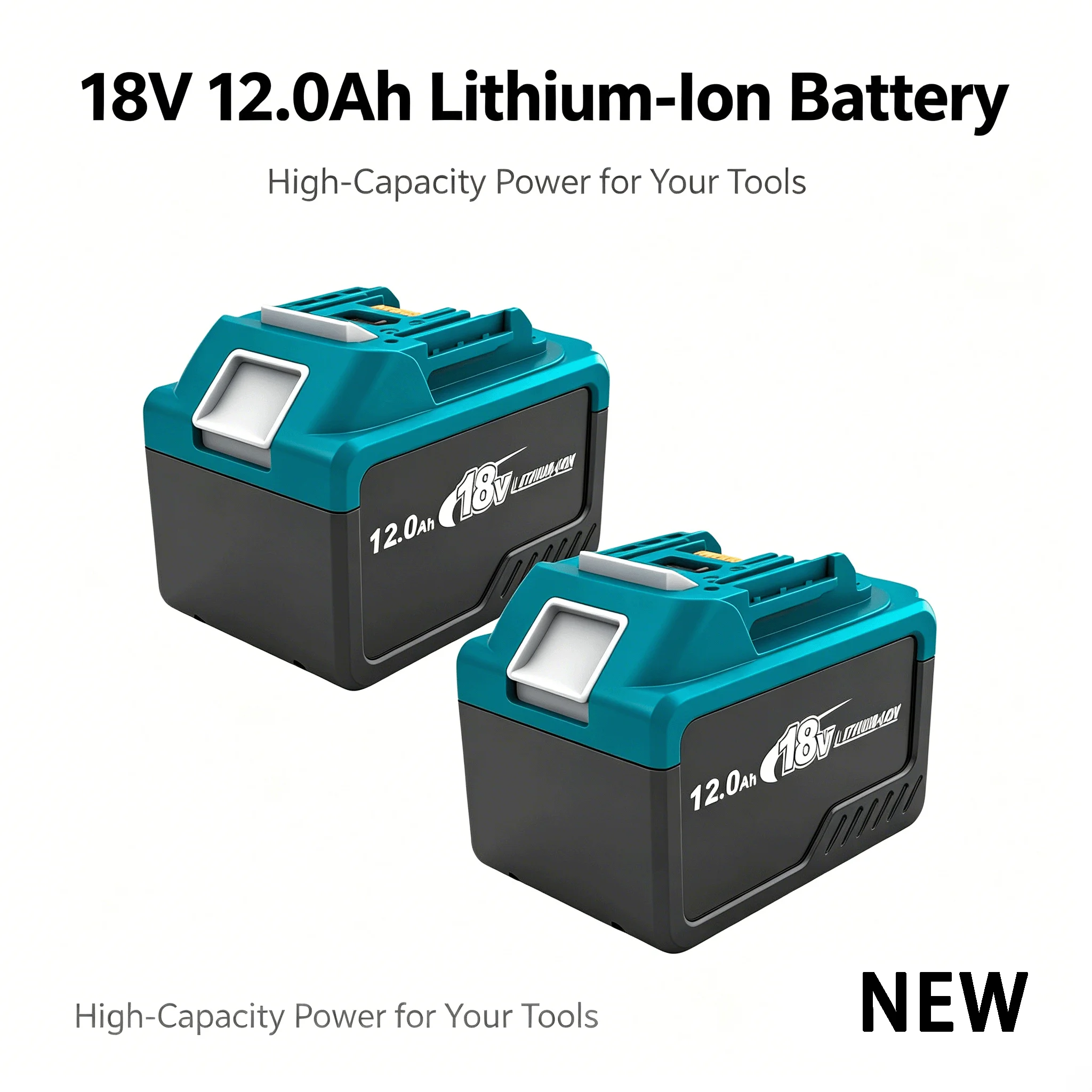 2er-Pack 18V Lithium-Ionen-Akku Kompatibel mit Makita 18V Werkzeugen, Ersatz-Li-Ionen-Akku mit LED-Leistungsanzeige