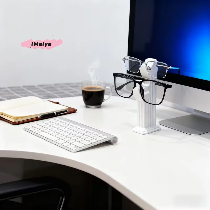 M-Minimalist Roman Column Glasses Holder Roman Column Ornament Glasses Desktop Organizer Home And Office Desk Decorative Gift