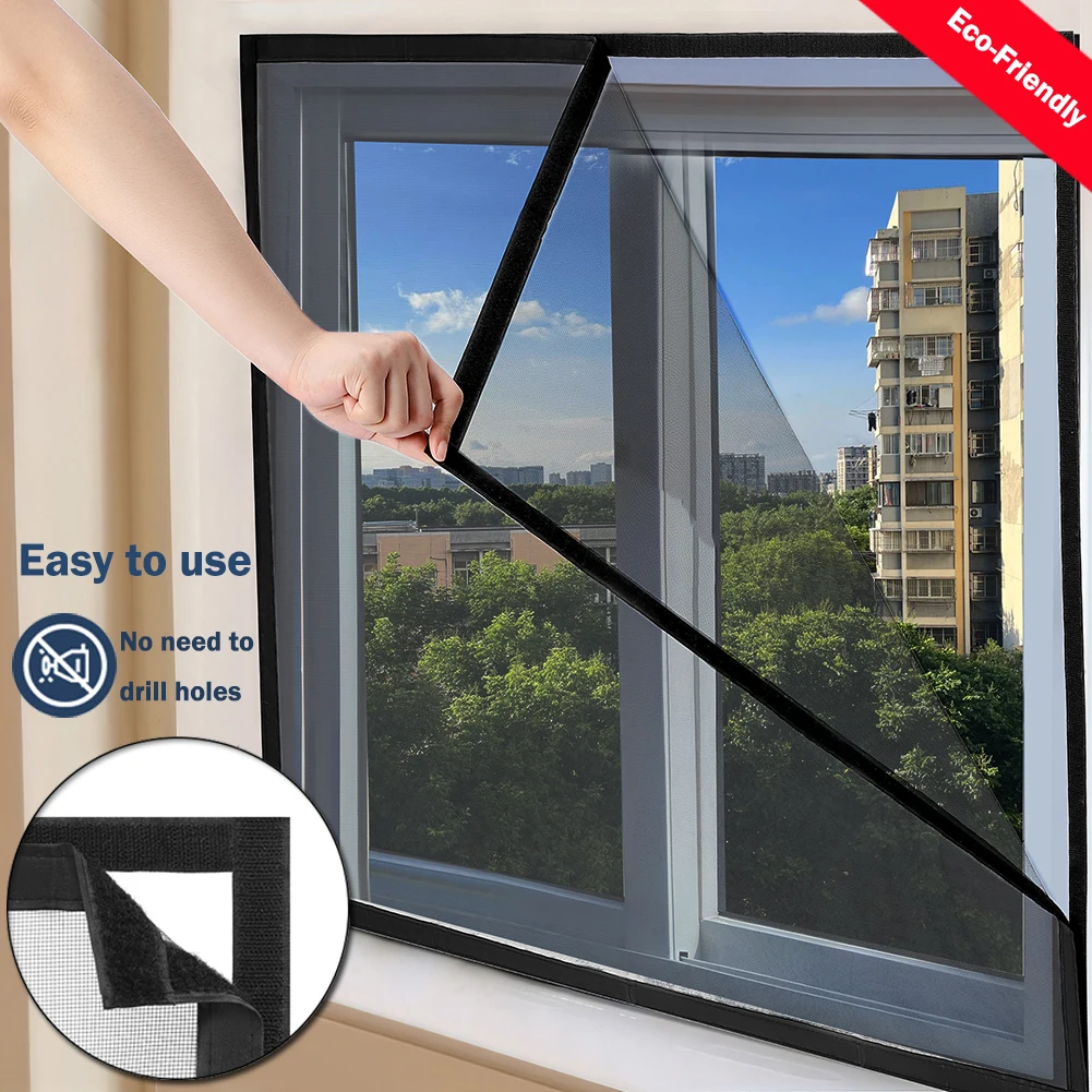 Czarna moskitiera samoprzylepna moskitiera przeciw komarom siatka przeciw owadom tiul powietrzny niewidoczne komary i muchy