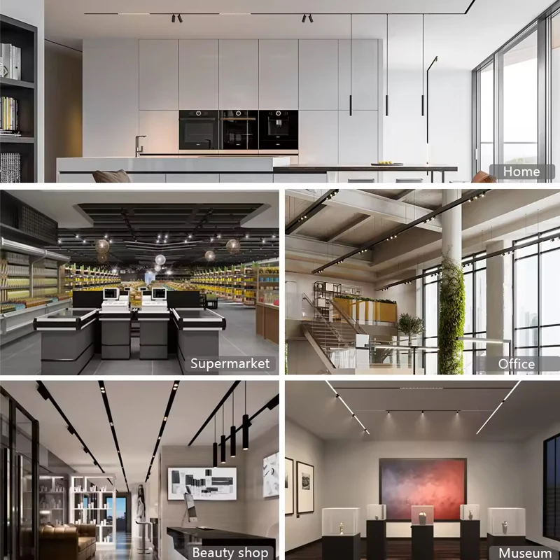 Modern 6MM Smart LED Magnetic Track Light Tuya Zigbee DC48V Dimmable Ultra Thin Rail Spotlight Magnet Flood Grille Spot LED Lamp