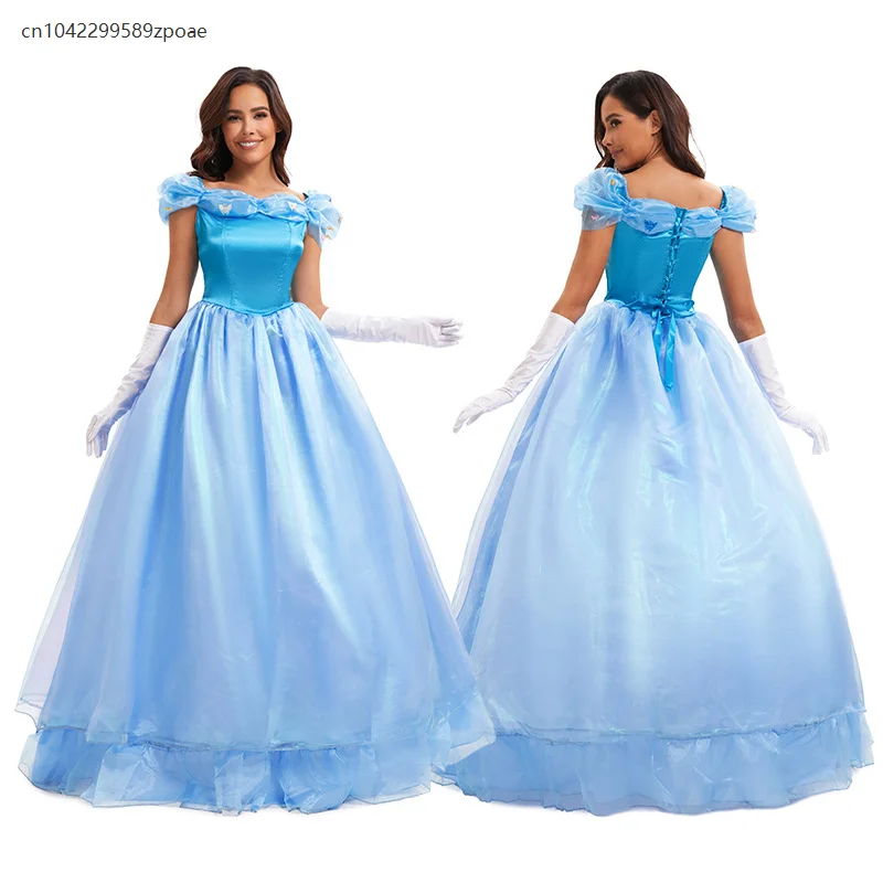 

Women's sweet and cute blue dress stage performance costume Halloween cosplay Cinderella stage dance performance costume 2025