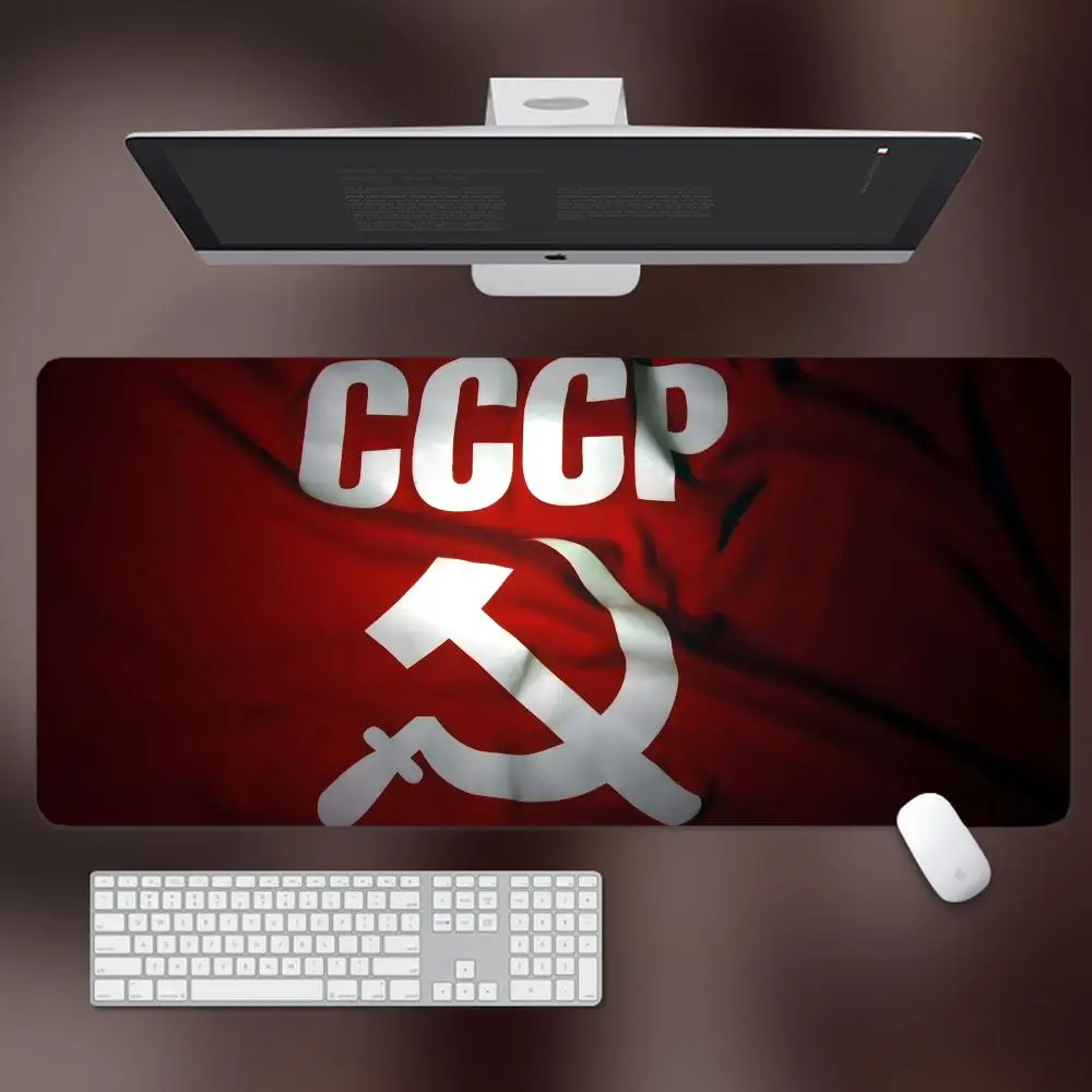 Large Gaming Mouse Pad S-SovietS warrior Mouse Keyboard Mat Desk Pad Home Natural Rubber Desk Rug Pad For Office Carpet XL Mouse