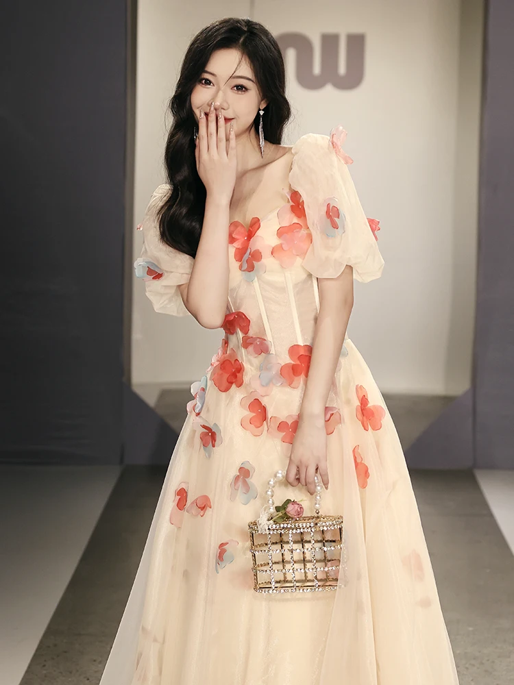 

Вечернее платье Ele Fairy T для женщин: элитное, роскошное, для выпускного вечера, в стиле принцессы, для взрослых, милое, с коротким рукавом, длинное