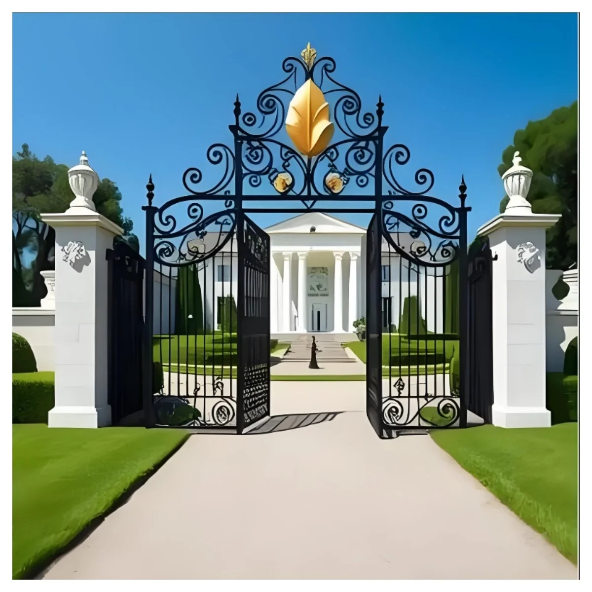 Wrought Iron Gate Swing Sliding Driveway Gate Design