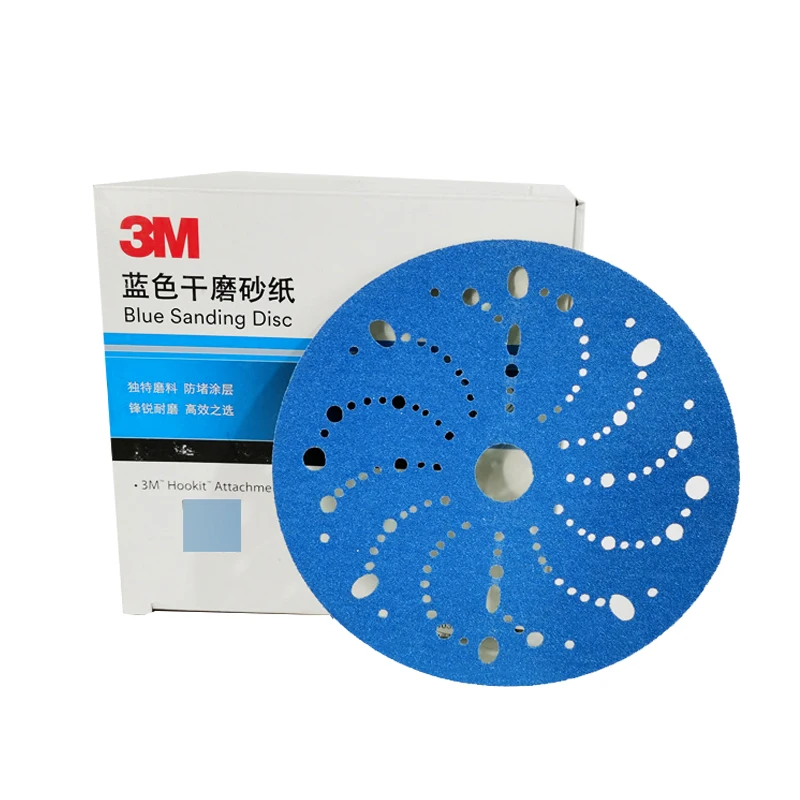 3M321U Blue Fengrui 6-inch Dry Abrasive Paper 150mm Flocking Disc Car Polishing 80-500 Grit Perforated Abrasive Disc