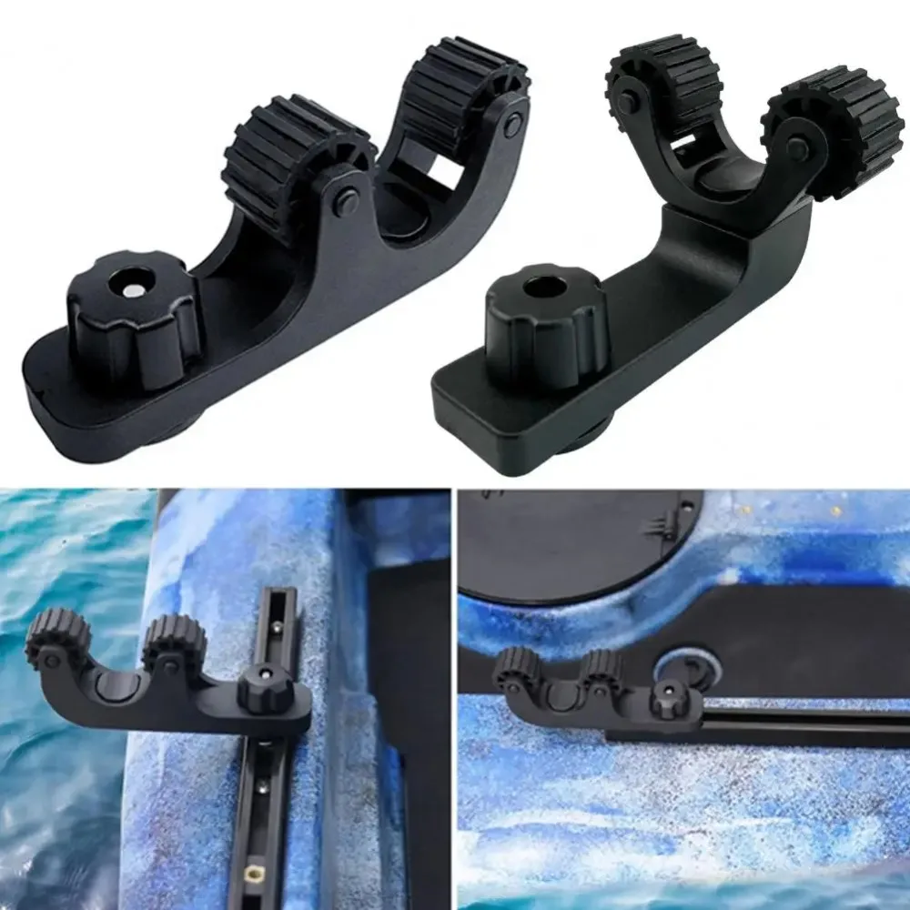 Universal Kayak Paddles Holder Wear-resistant Durable Canoes Oar Holder Plastic Easy Installation Kayak Rail Fishing Rod Holder